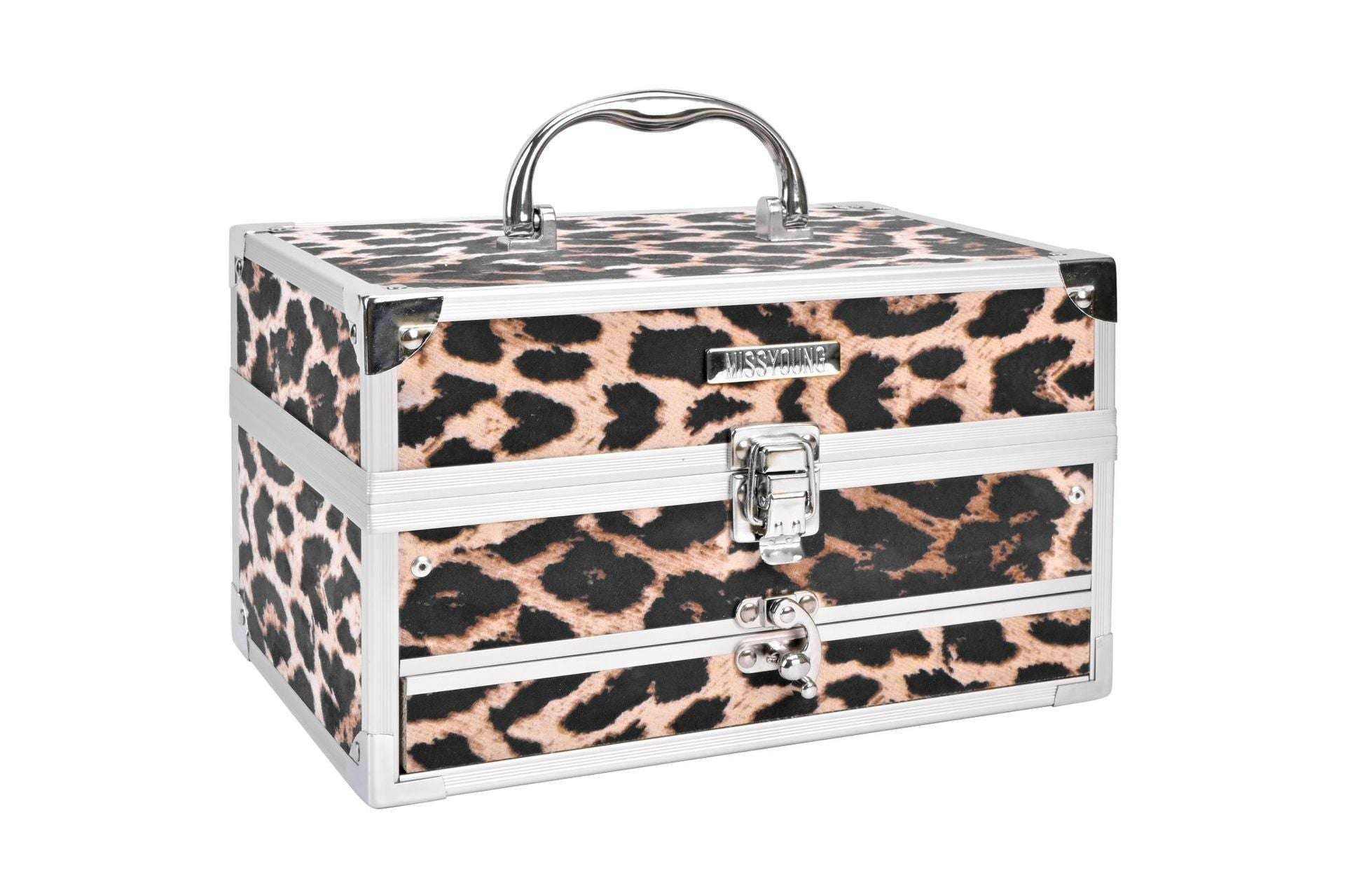 Glamorous Cosmetics Complete Makeup Set with Eyeshadow Palette & Brushes Leopard Print