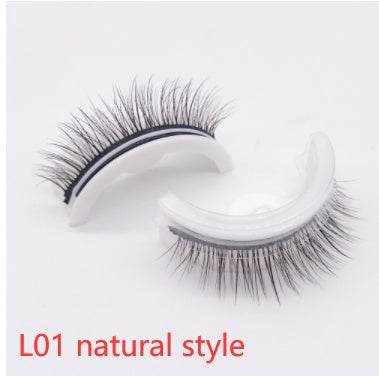 Reusable Mink Lashes - Luxurious 3D False Eyelashes L01 natural style Crystal box 1PC