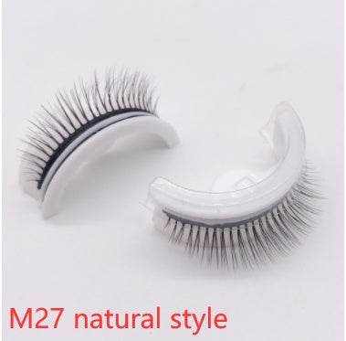 Reusable Mink Lashes - Luxurious 3D False Eyelashes M27 natural style Crystal box 1PC