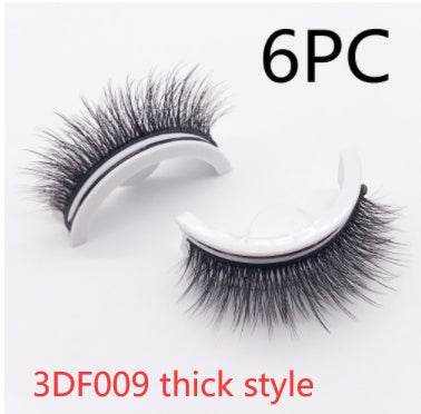 Reusable Mink Lashes - Luxurious 3D False Eyelashes 3DF009 thick style Crystal box 6PCS