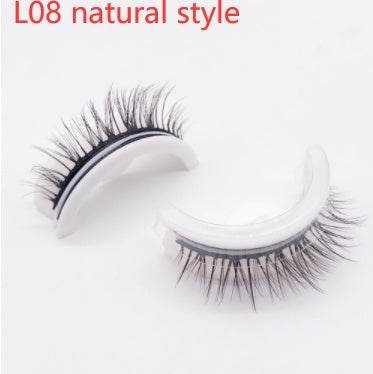 Reusable Mink Lashes - Luxurious 3D False Eyelashes L08 natural style PVC round box 1PC