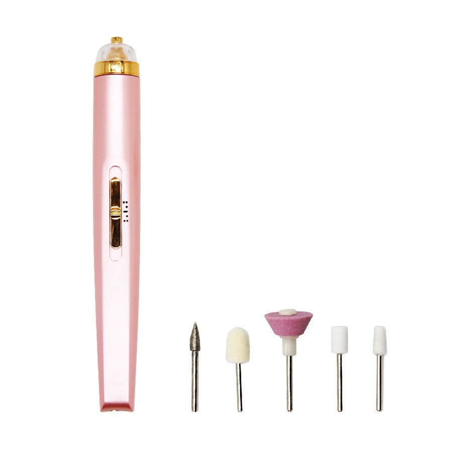 Cordless 5-in-1 Electric Nail Drill Manicure Set in Pink and Gold