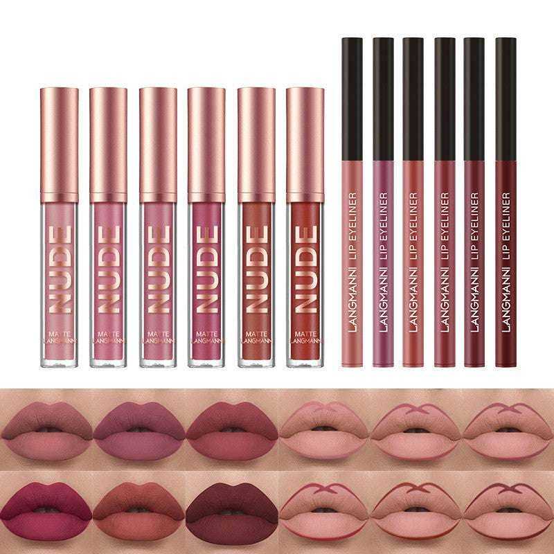 Matte Waterproof Lip Liner Set - 12 Pcs Collection