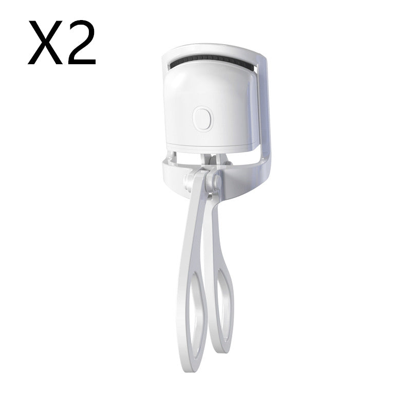 Mini electric heated eyelash curler with temperature control, 2-pack.