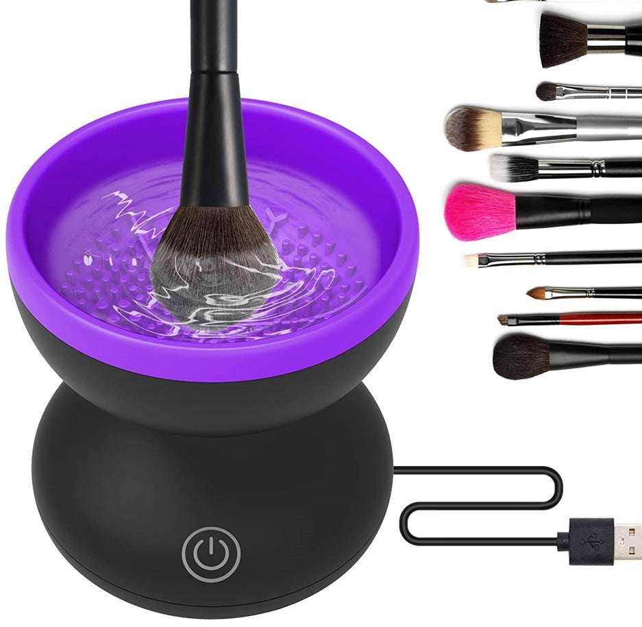 Electric Portable Makeup Brush Cleaner Purple