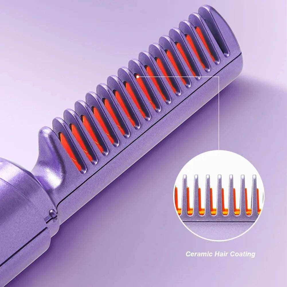 Wireless Hair Straightener Comb & Curler Tool