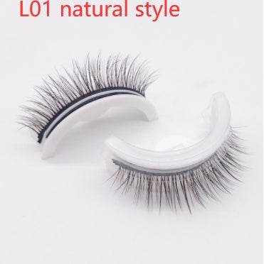 Reusable Mink Lashes - Luxurious 3D False Eyelashes L01 natural style PVC round box 1PC